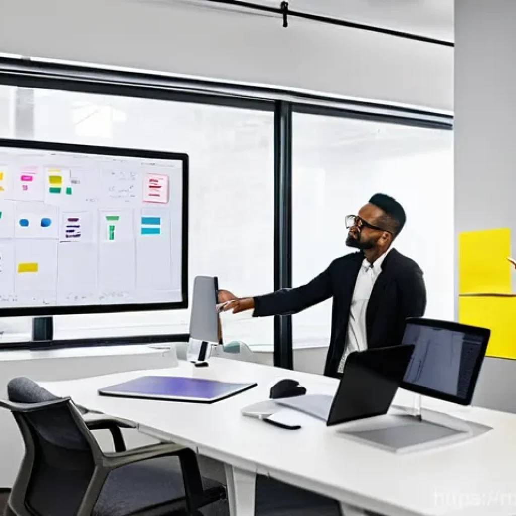 디자인 프로젝트 관리를 위한 소프트웨어 추천 - **Prompt for Team Collaboration in a Design Studio:**
"A diverse team of six adult designers, th...