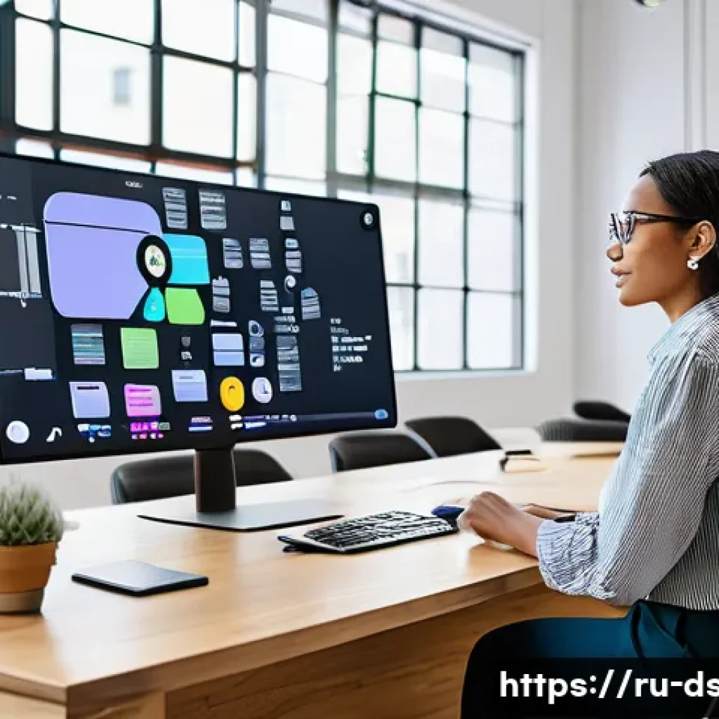 디자인 워크플로우를 개선하는 협업 도구 - **Prompt:** "A diverse group of professional UI/UX designers, dressed in modern business casual atti...