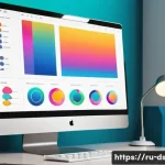 아이콘 디자인을 위한 도구 추천 - A professional digital artist workspace showcasing a clean and intuitive interface of a vector graph...