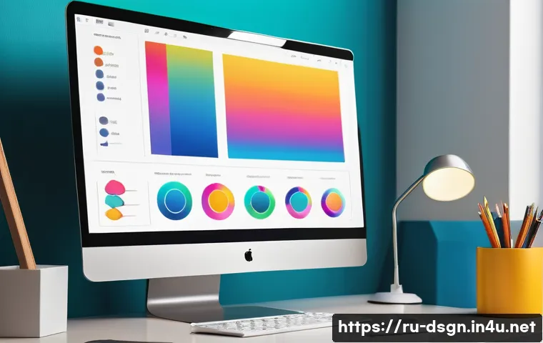 아이콘 디자인을 위한 도구 추천 - A professional digital artist workspace showcasing a clean and intuitive interface of a vector graph...