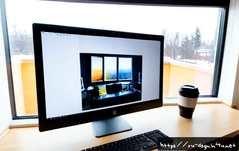 포토샵 대체 소프트웨어 추천 - Photorealistic home office scene in Moscow, a Russian freelance designer comparing several generic p...